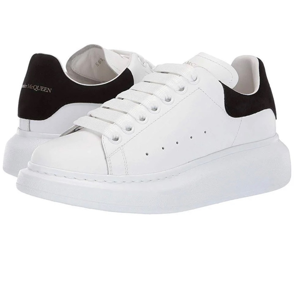 Alexander McQueen Mens oversized leather platform sneakers white /black